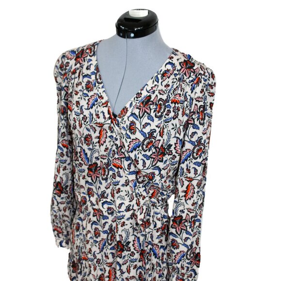 Velvet Graham & Spencer Small Wrap Dress Midi Long Sleeve Paisley Boho Fall - Picture 2 of 5